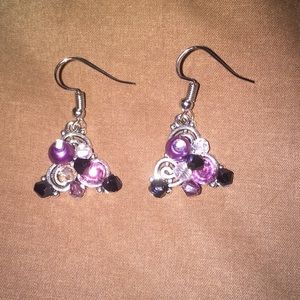 Silver Beaded Earrings
